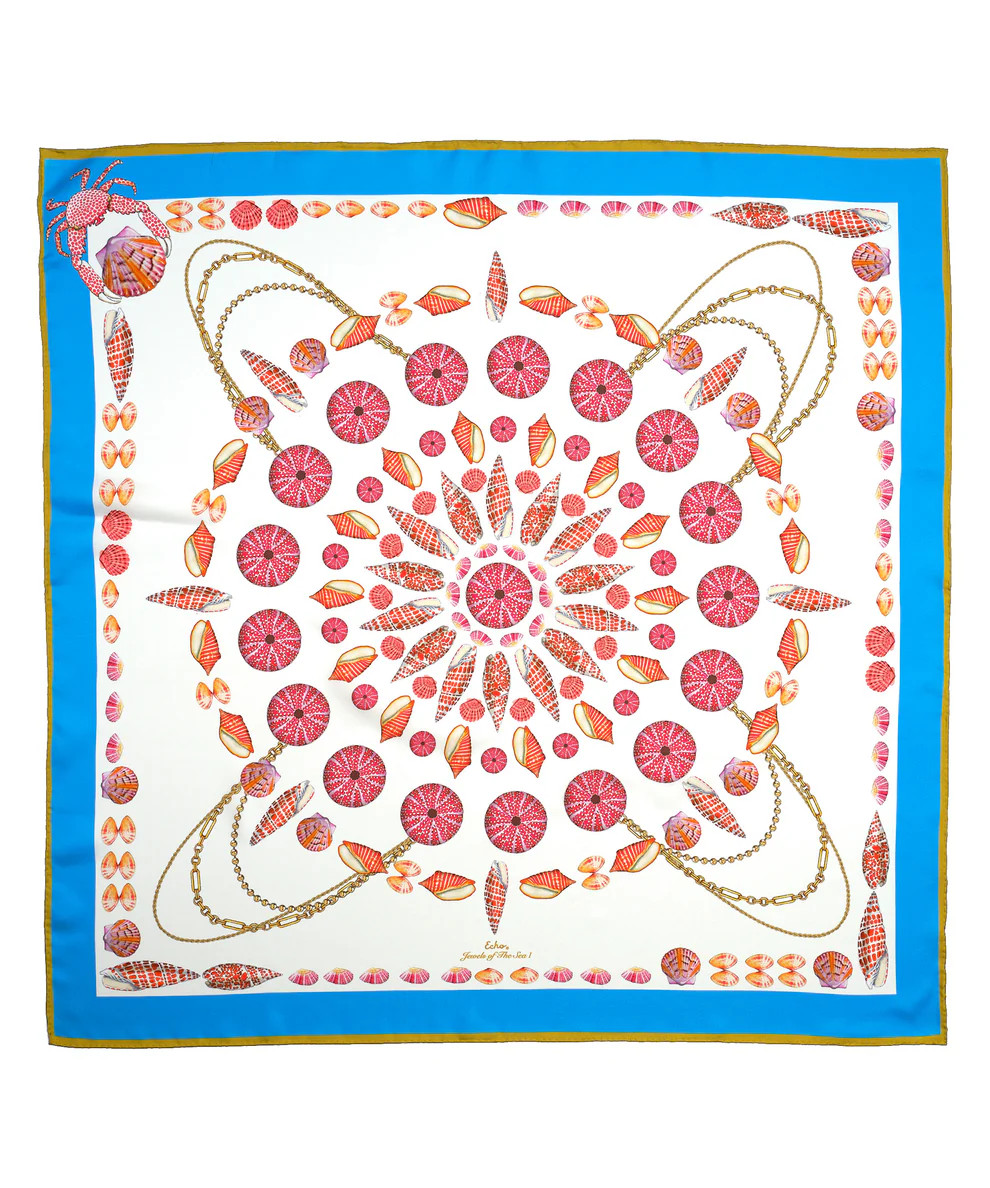 Jewels Of The Sea I 35" Silk Square Scarf | Echo New York