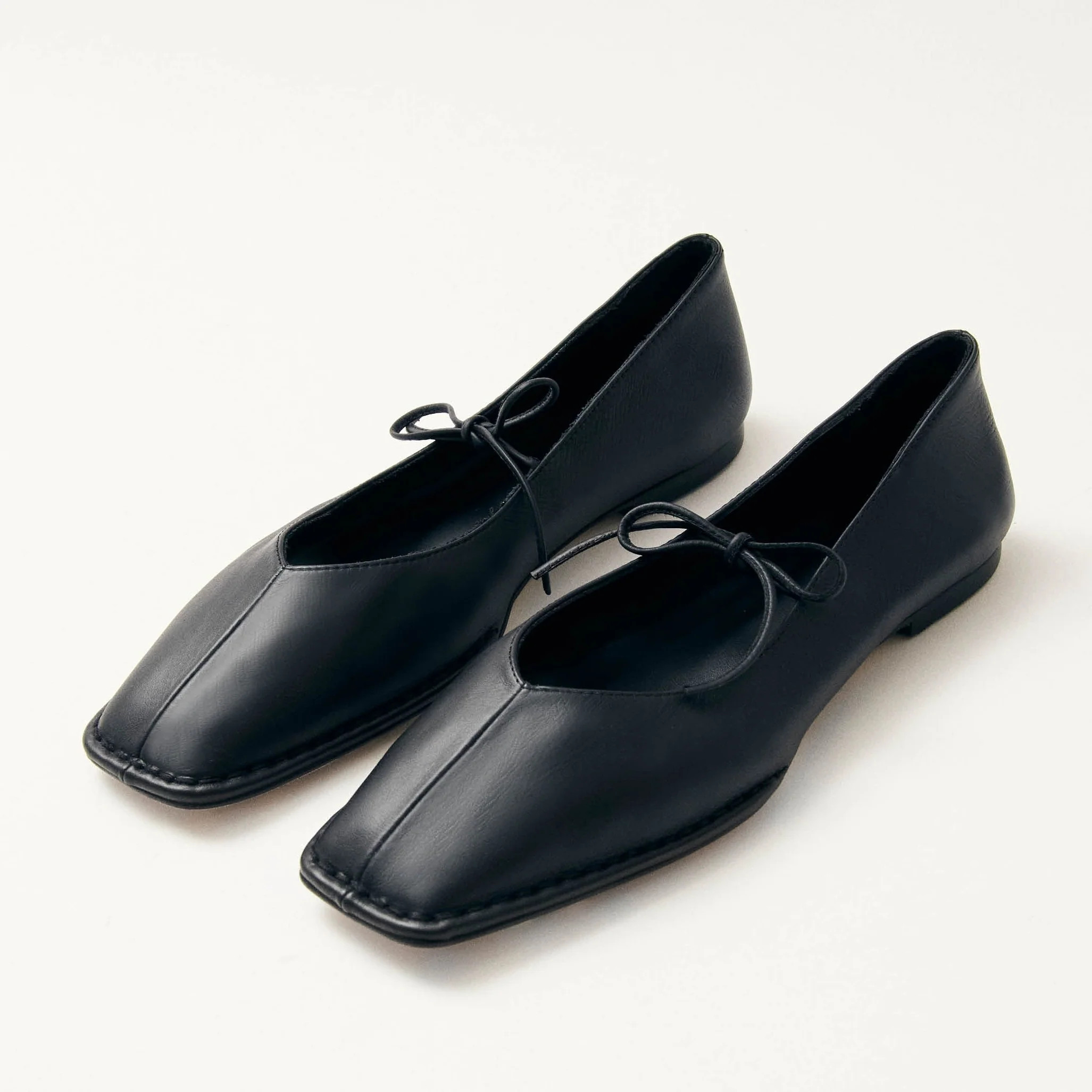 Sway Black Leather Ballet Flats | ALOHAS | Alohas US