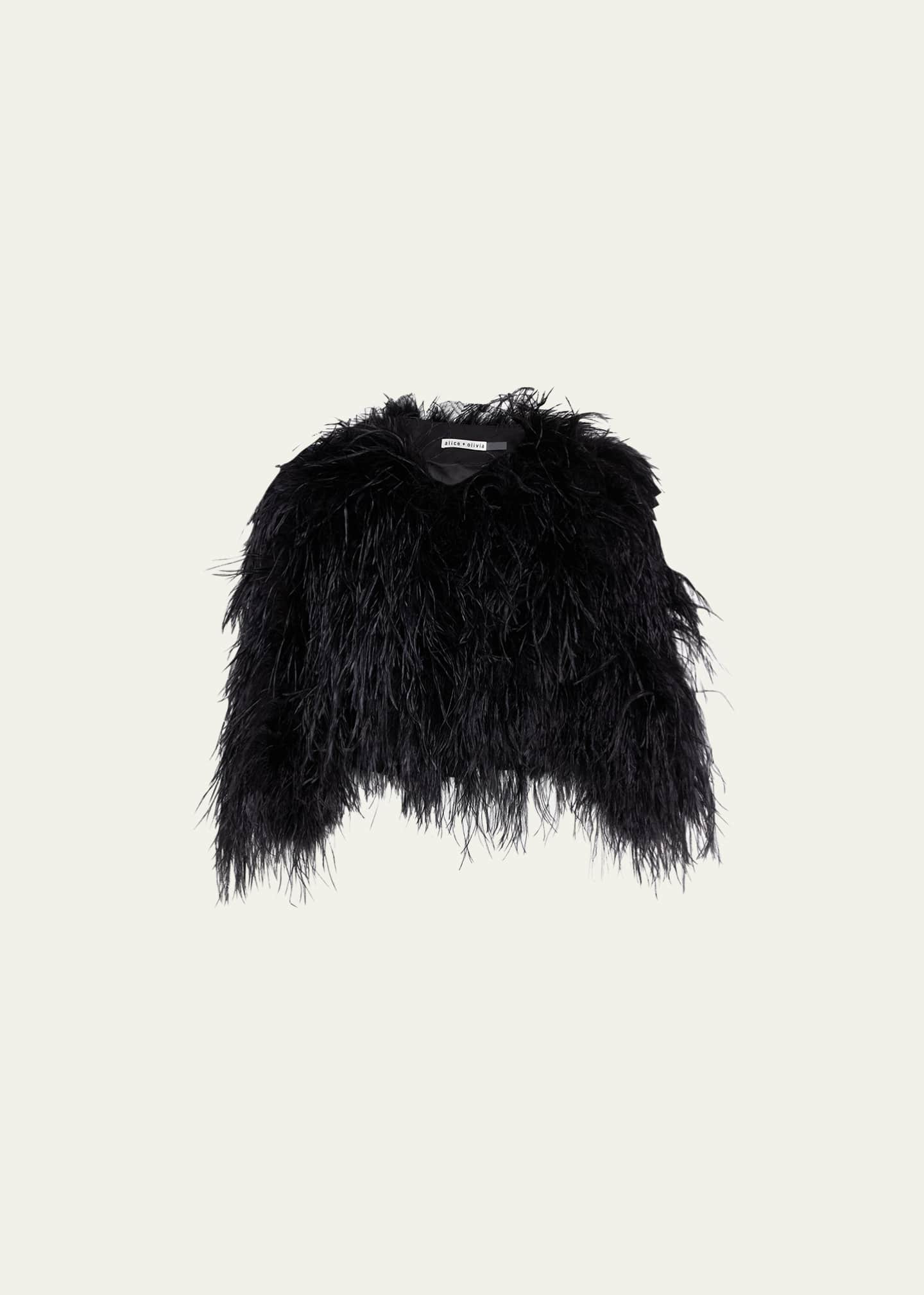 Alice + Olivia Kidman Feather Boxy Jacket | Bergdorf Goodman