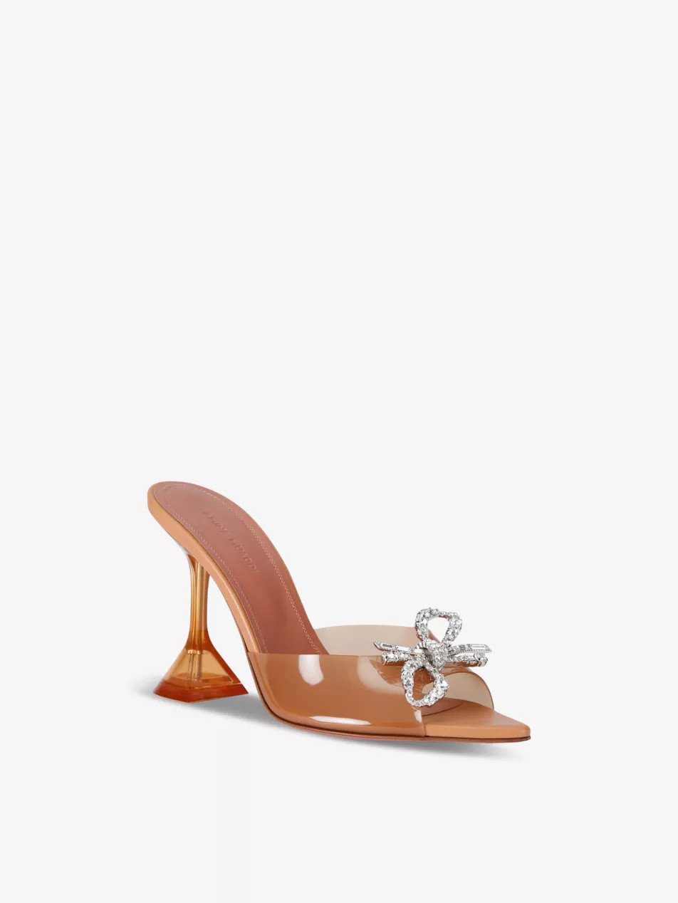 Rosie crystal-embellished PVC heeled courts | Selfridges