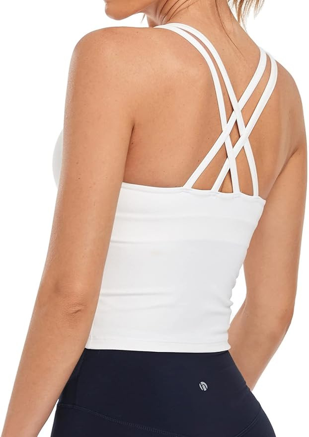 HeyNuts Longline Zeal Bras Medium Impact Wirefree Sports Bras Workout Tank Tops with Removable Pa... | Amazon (US)