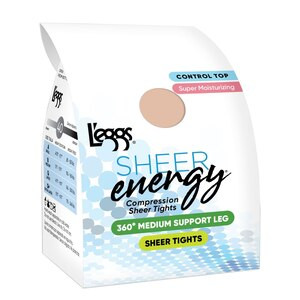 L'eggs Sheer Energy Medium Support Compression Tights, Black, Size Q | CVS Health