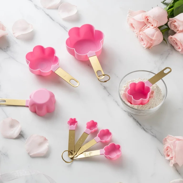 CWC 8 PIECE MEASURING SPOONS & CUPS SET DRK PNK | Walmart (US)