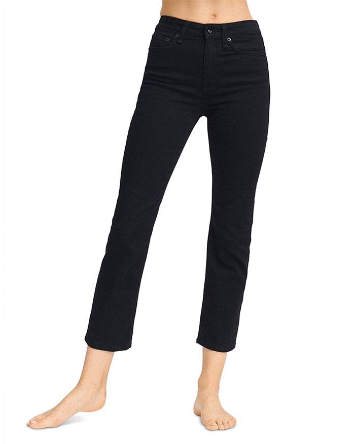 Nina High Rise Ankle Cigarette Jeans in Black | Bloomingdale's (US)