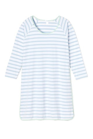 Pima Long Sleeve Nightgown in Saltwater | LAKE Pajamas