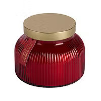 16.7OZ Candle Jar Ribbed Bell Apple Burgundy | The Container Store
