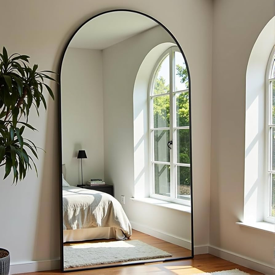 OGCAU Full Length Mirror, 78"x38" Arched-Top Full Body Floor Mirror Hanging or Leaning, Standing,... | Amazon (US)