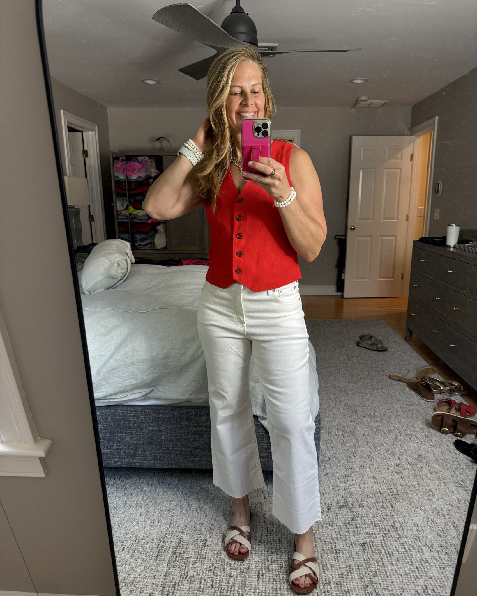 White denim for summer?!  Yes please!  Wide let all day comfort from J Crew.  Love 💕 

#LTKStyleTip #LTKSeasonal #LTKOver40