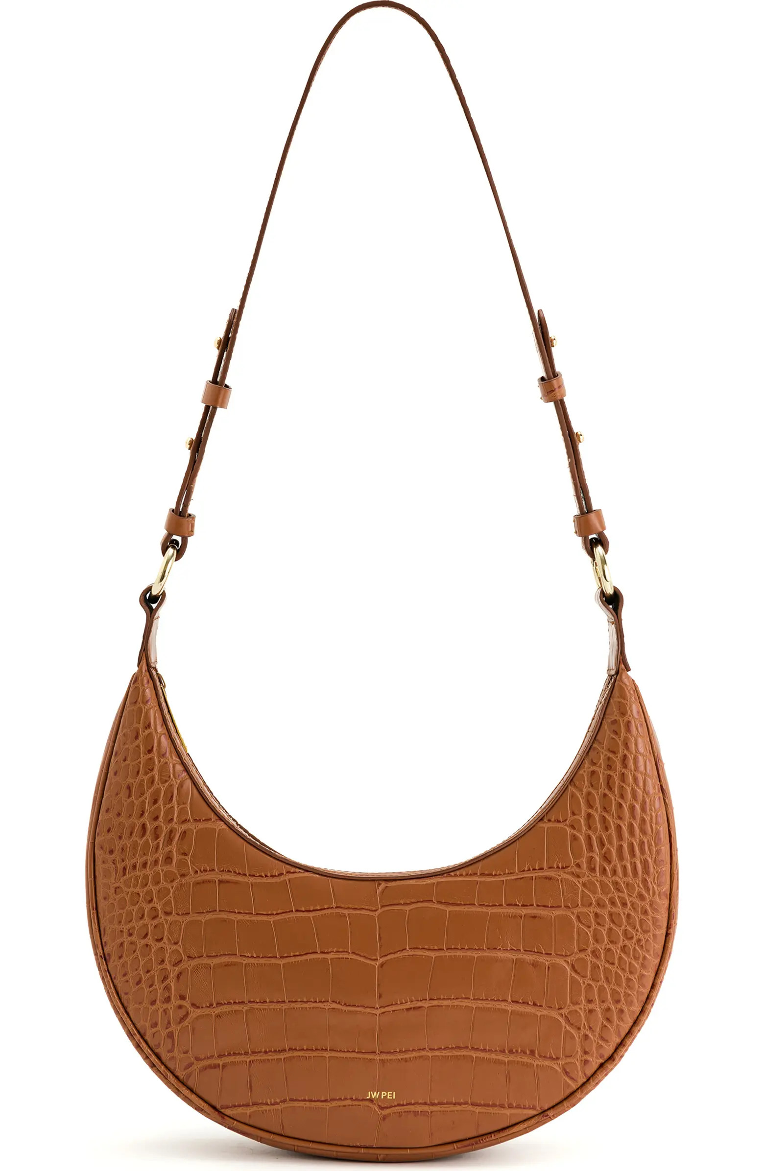 Carly Croc Embossed Faux Leather Shoulder Bag | Nordstrom