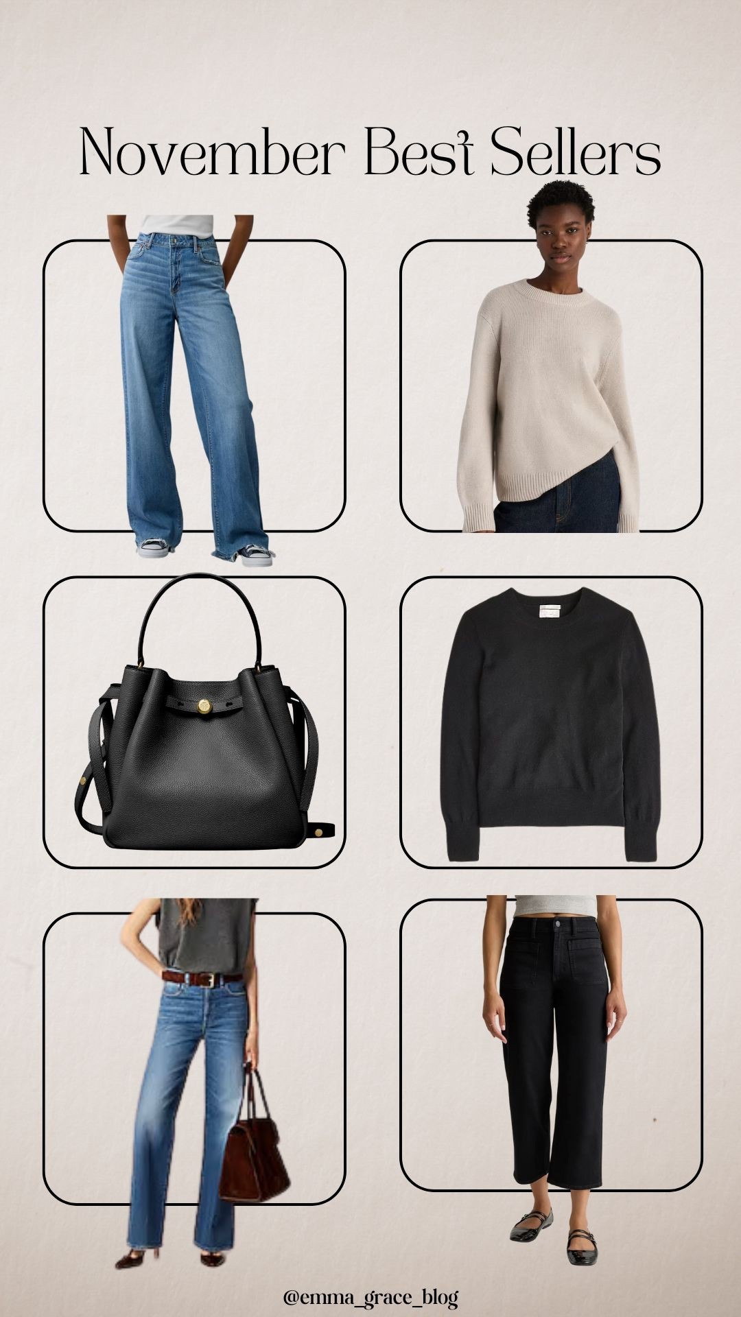 What you loved this month ❤️
Size down 1-2 in the drapey jeans. I wear a 4. 
Medium tops. 
29 regular trouser jeans. 
29/26” black pants 

#LTKCyberWeek #LTKGiftGuide #LTKootd