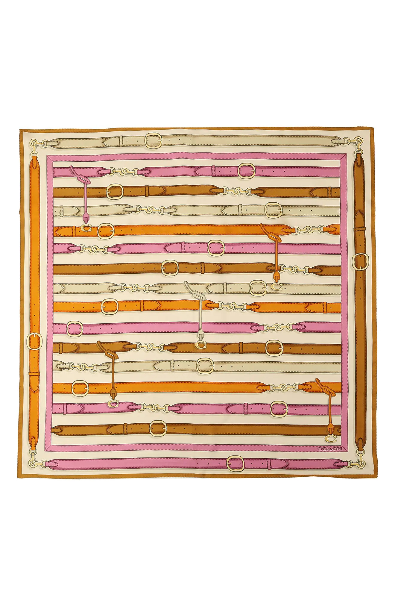 Multi Belt Print Silk Square Scarf | Nordstrom