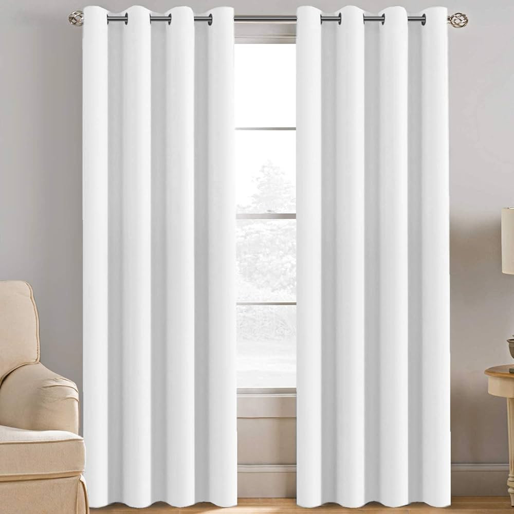 H.VERSAILTEX White Curtains for Bedroom White Curtain 96 inches Long for Christmas Thermal Insula... | Amazon (US)