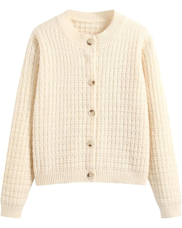 CIDER Knit Round Neckline Button Cardigan | Amazon (US)