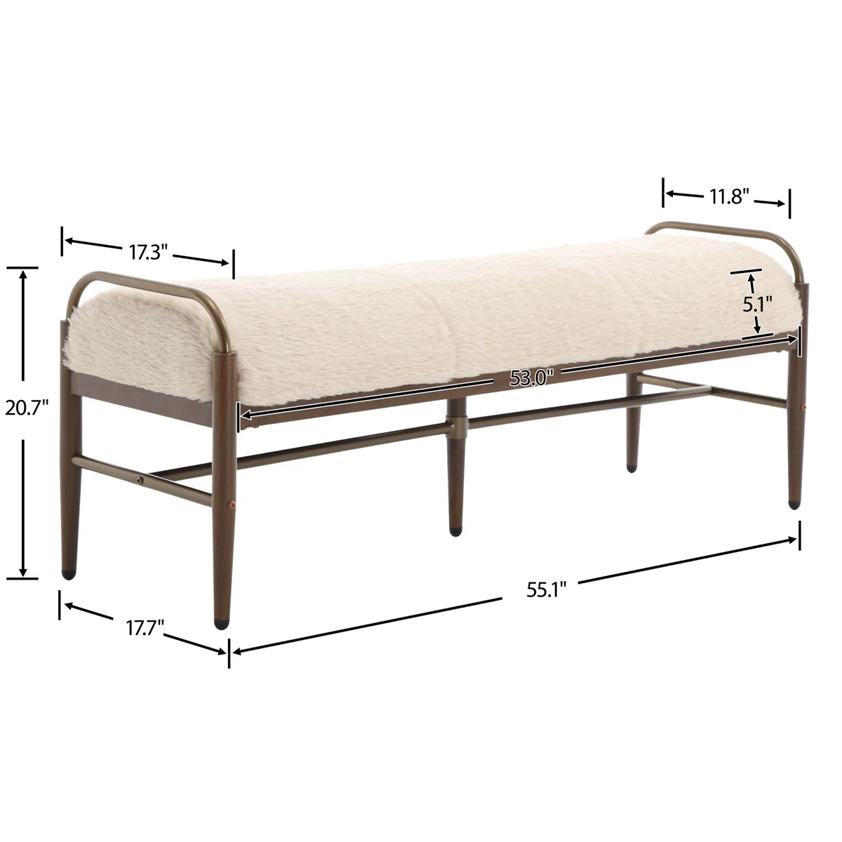 Modern Bench With Metal Frame | Wayfair North America