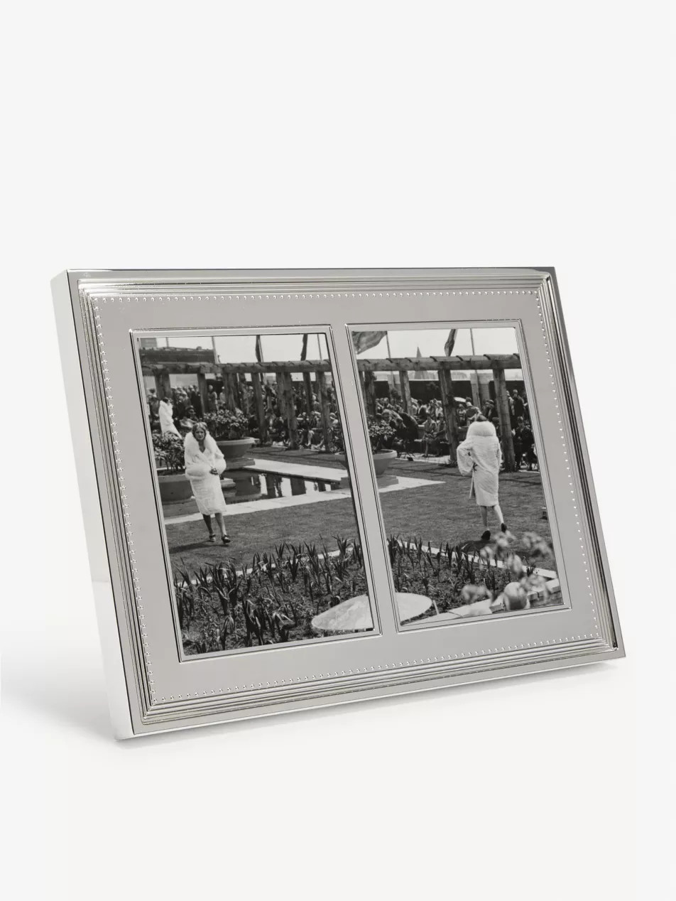 Grosgrain double invitation photo frame 13x18cm | Selfridges