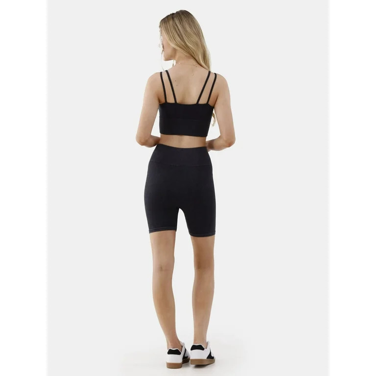 No Boundaries Ribbed Seamless Cami and Shorts Set, 2 Piece, Women’s | Walmart (US)