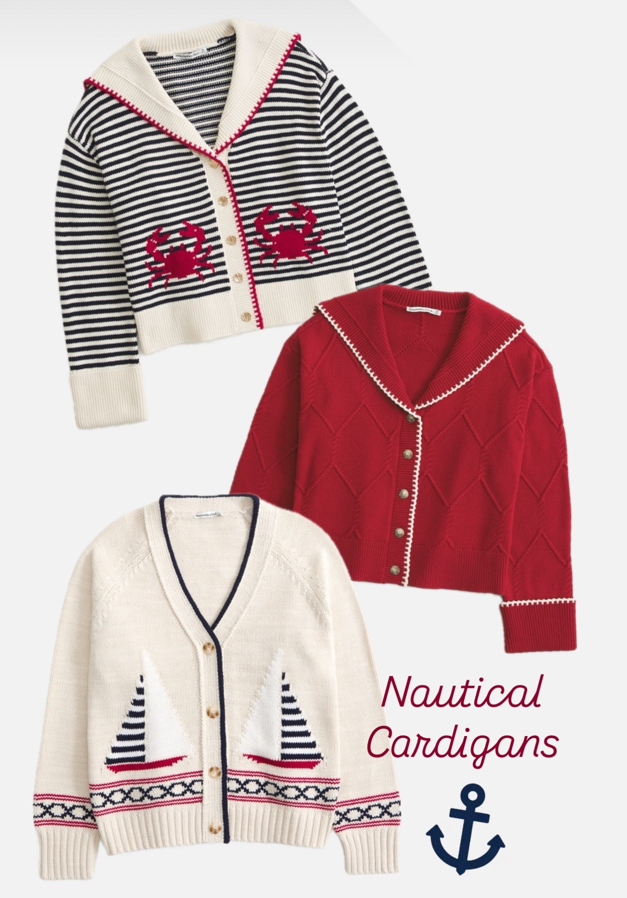 Nautical cardigan “must haves”.