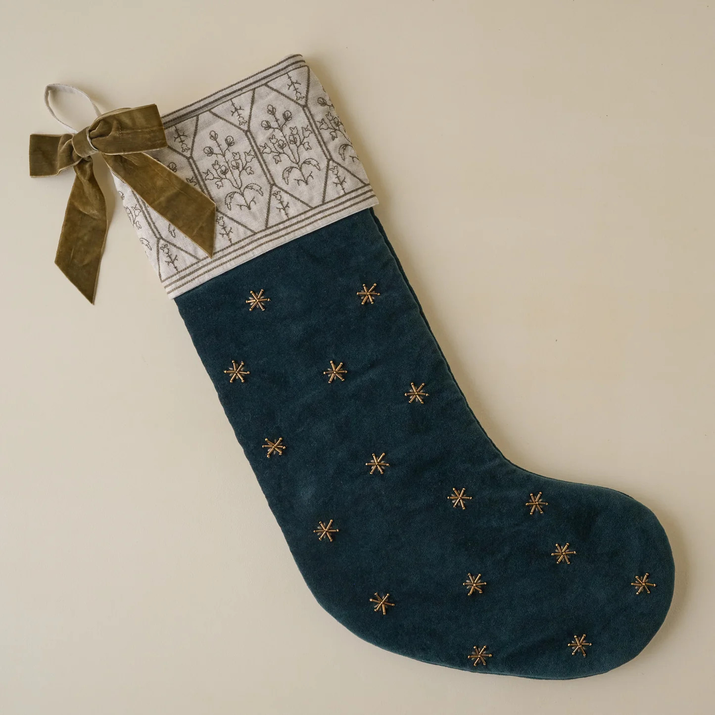 Hand-Beaded Evermore Velvet Stocking | Magnolia