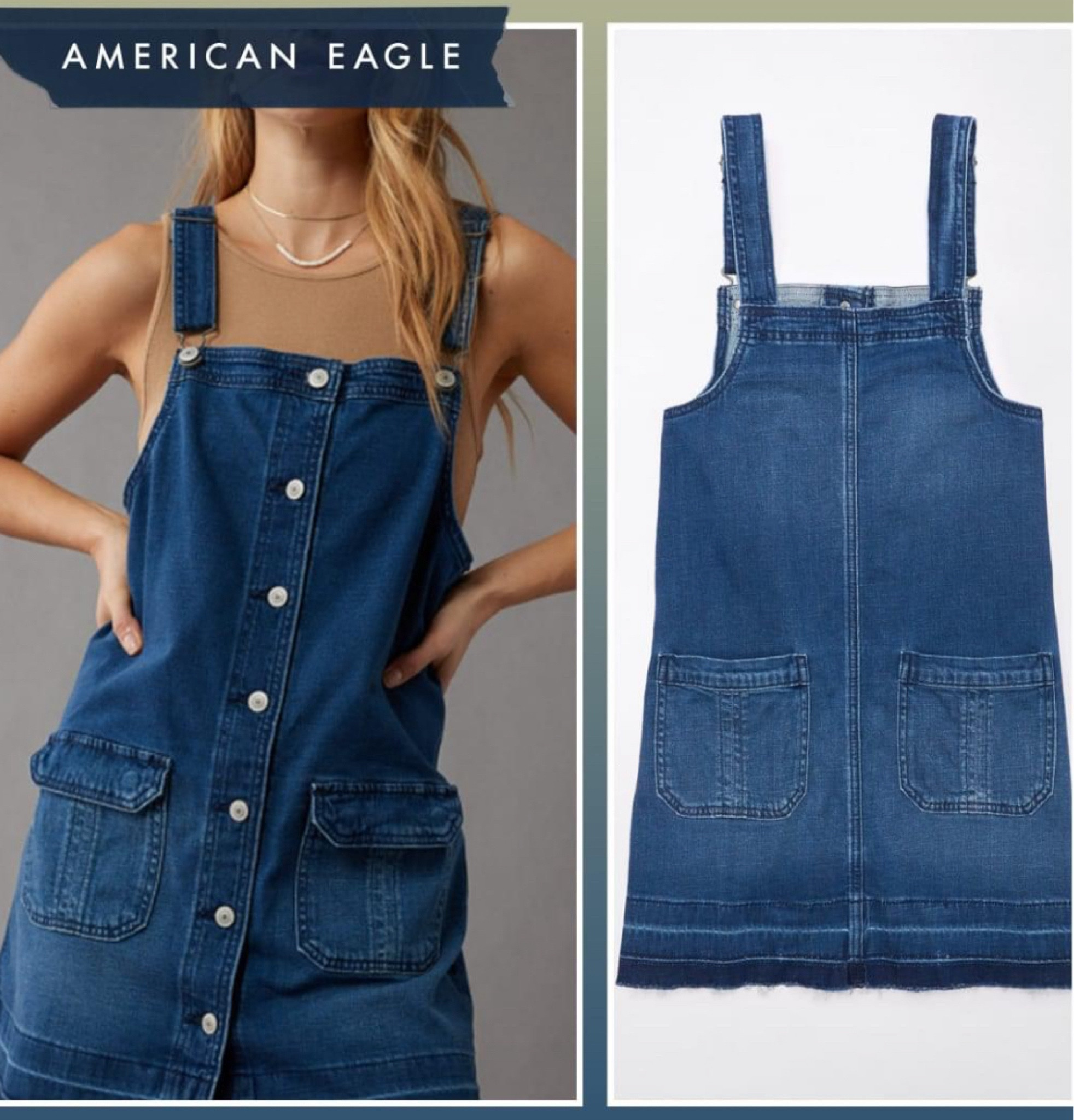 thumbnail image 2 of Women's Denim Overalls Dress – Sleeveless Button-Down Romper With Pockets, 2025 Trendy Summer Mini 2 of 9