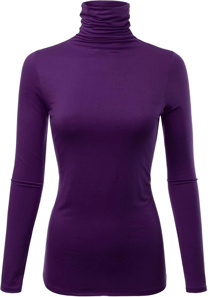 Womens Premium Long Sleeve Turtleneck Lightweight Pullover Top Sweater (S-3X, Made in USA) | Amazon (US)