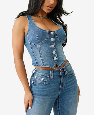 Women's Scoop Neck Denim Top | Macy's