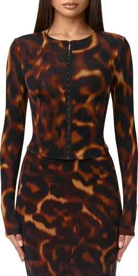 Tortoiseshell Print Long Sleeve Cardigan | Nordstrom