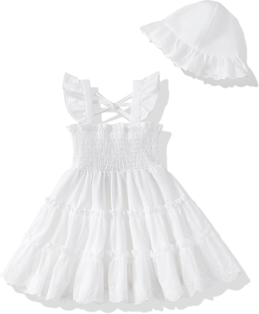SODLON Kids Toddler Dress Baby Girl Summer Clothes Sleeveless Ruffle Smocked Dresses Little Girls... | Amazon (US)
