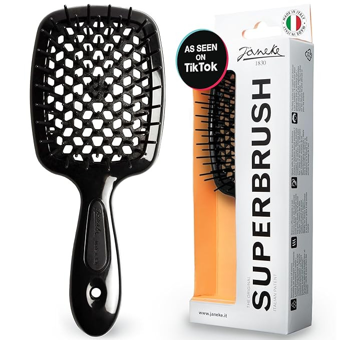 Janeke Superbrush Detangling Brush for Soft Smoothing Hair Brushing with Anti-Static Bristles - V... | Amazon (US)