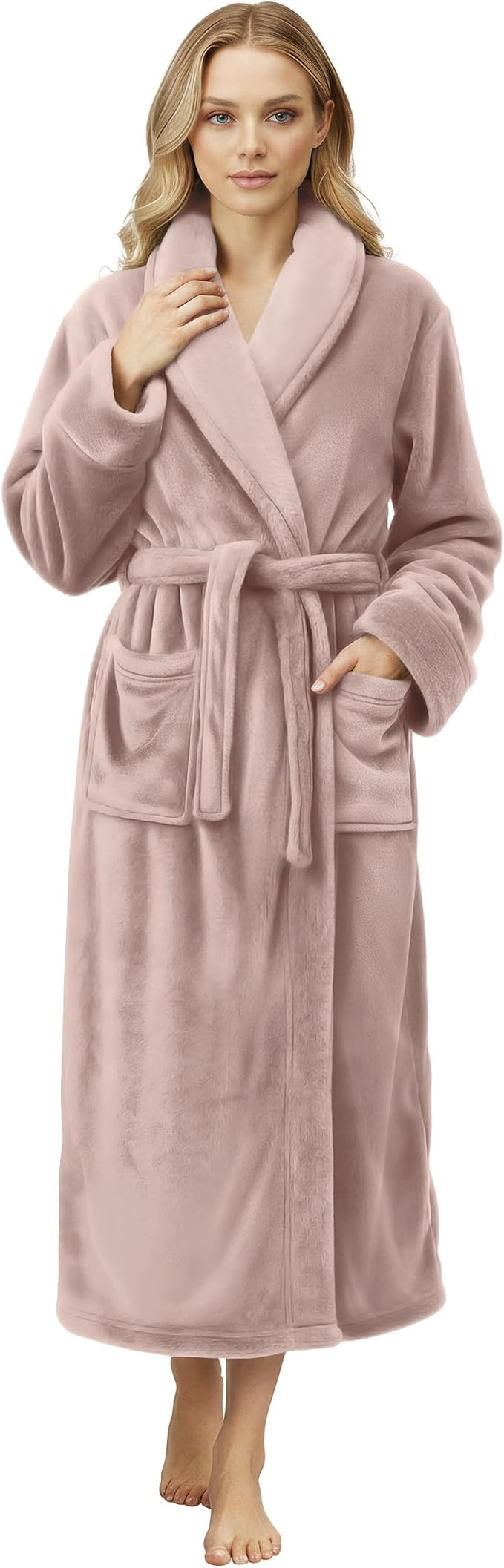 NY Threads Premium Womens Robe, Plush Fleece Long Bath Robe for Women, Fluffy Soft Women's Bathro... | Amazon (US)