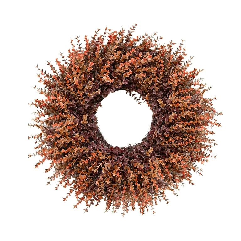 QLUEWX 28 Inch Gradient Artificial Eucalyptus Fall Wreath, Autumn Thanksgiving Front Door Wreath,... | Walmart (US)