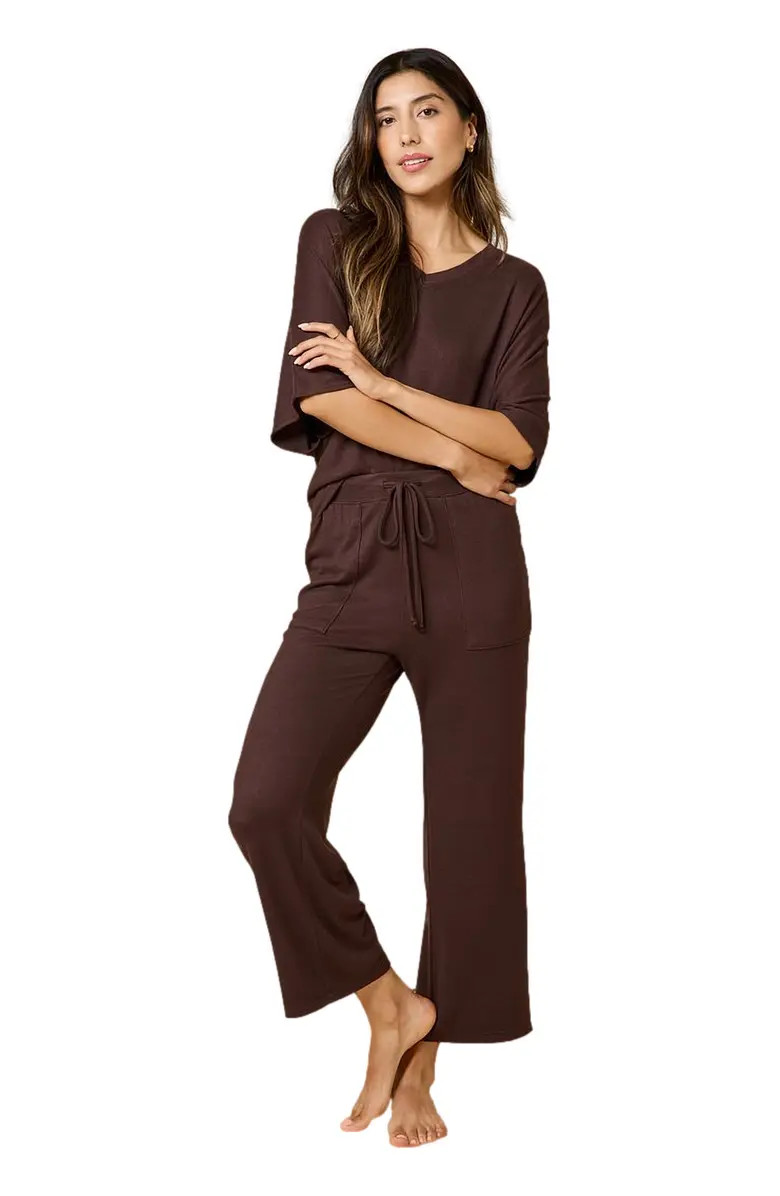 Dream Jersey Relaxed V-Neck with Capri Lounge Set | Nordstrom