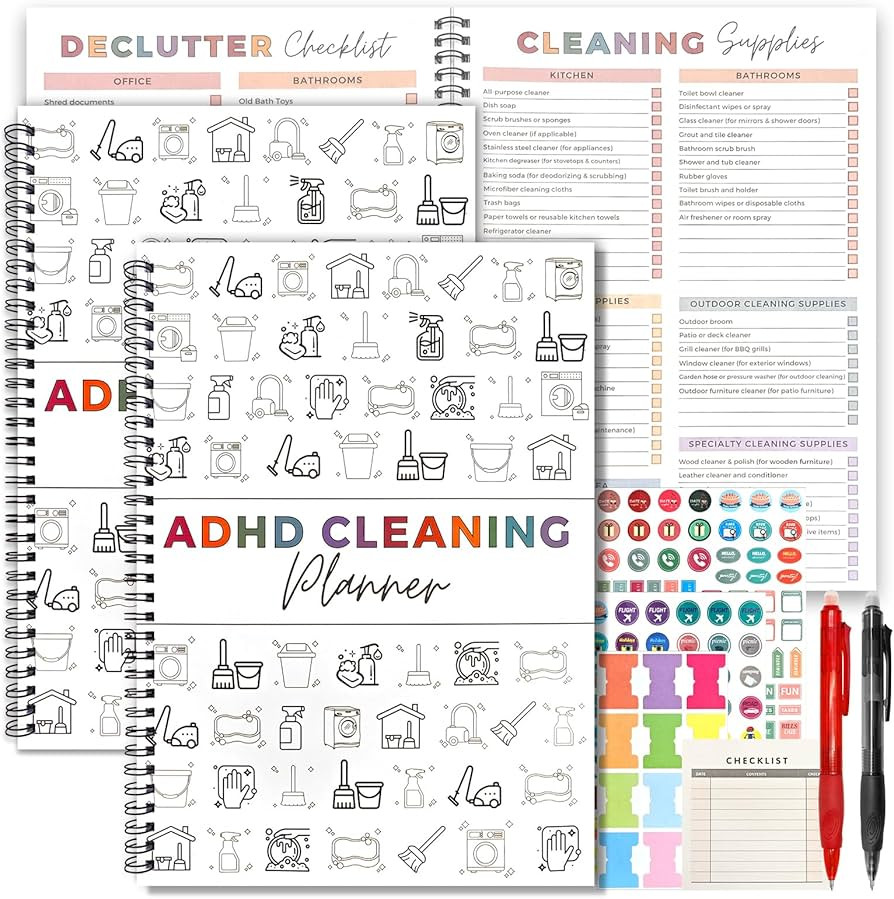 Adhd Cleaning Planner, Cleaning Schedule and Checklist Organizer, Daily Weekly Monthly Household ... | Amazon (US)