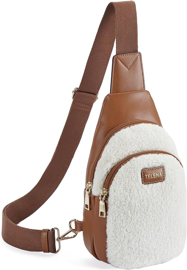 Telena Small Sling Bag for Women Leather Crossbody Fanny Packs Chest Bag for Women | Amazon (US)