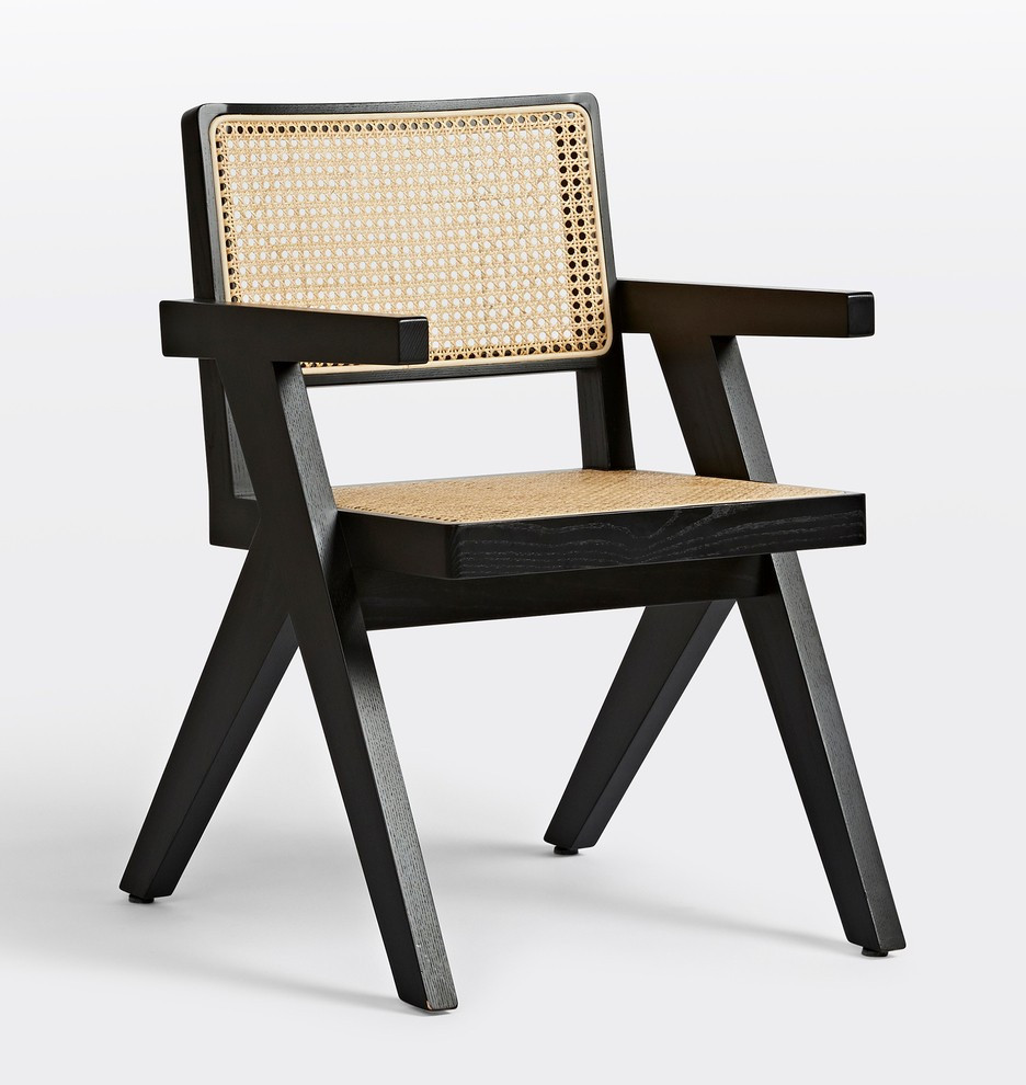 Tuttle Caned Arm Chair, LDW Sale, Accent Chair, Cane Dining Chair, Rejuvenation Furniture | Rejuvenation