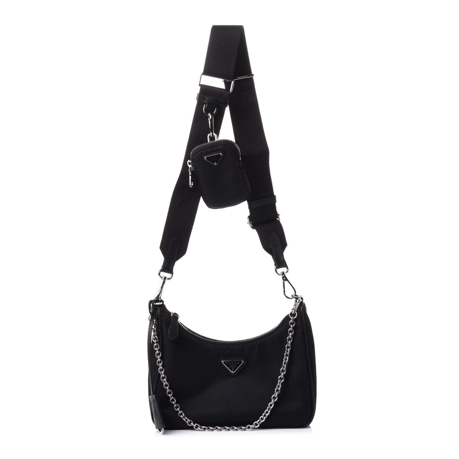 PRADA Nylon Re-Edition 2005 Shoulder Bag Black | FASHIONPHILE | Fashionphile