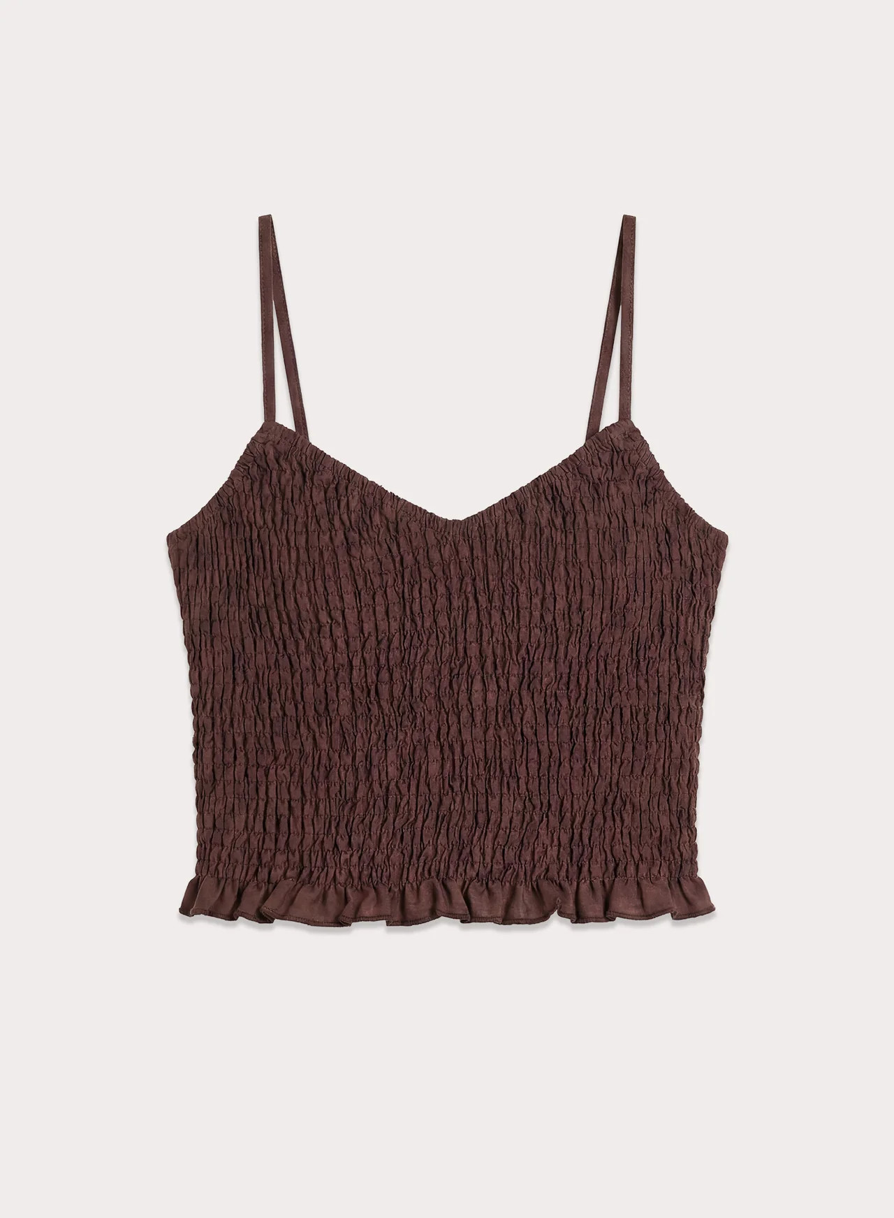 Women's Chocolate Shirred Crop Top | Lowri | 4th & Reckless | 4th & Reckless