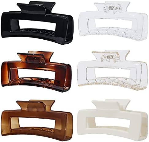 6 Pack Hair Claw Clips, 4.1 Inch Big Hair Clips, Non-slip Hair Claw Clips for Women, Large Claw Clip | Amazon (US)