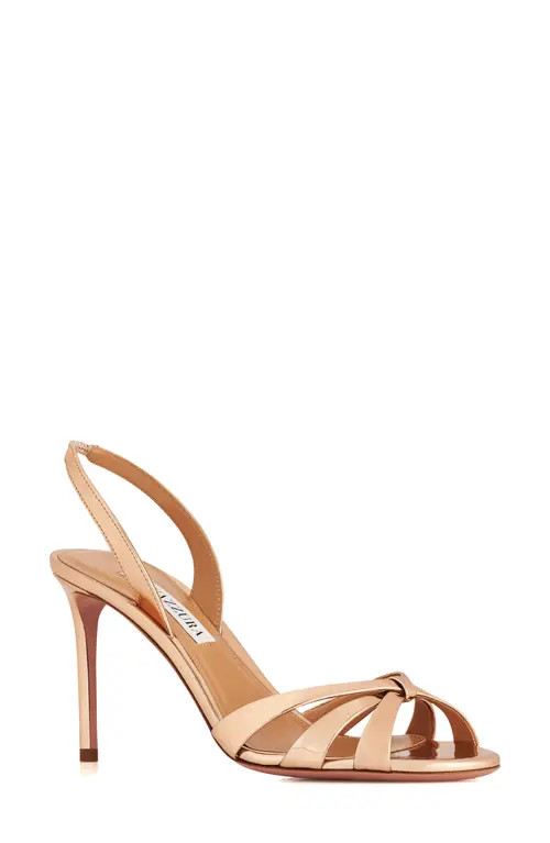Aquazzura Tati Metallic Sandal in Soft Gold at Nordstrom, Size 7Us | Nordstrom