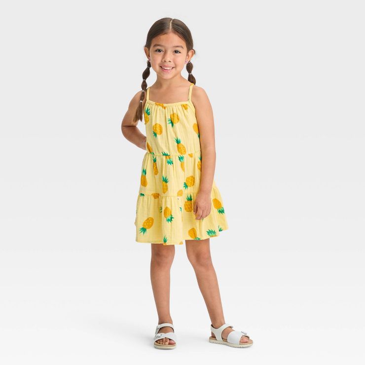 Toddler Girls' Pineapple Gauze Dress - Cat & Jack™ Yellow | Target