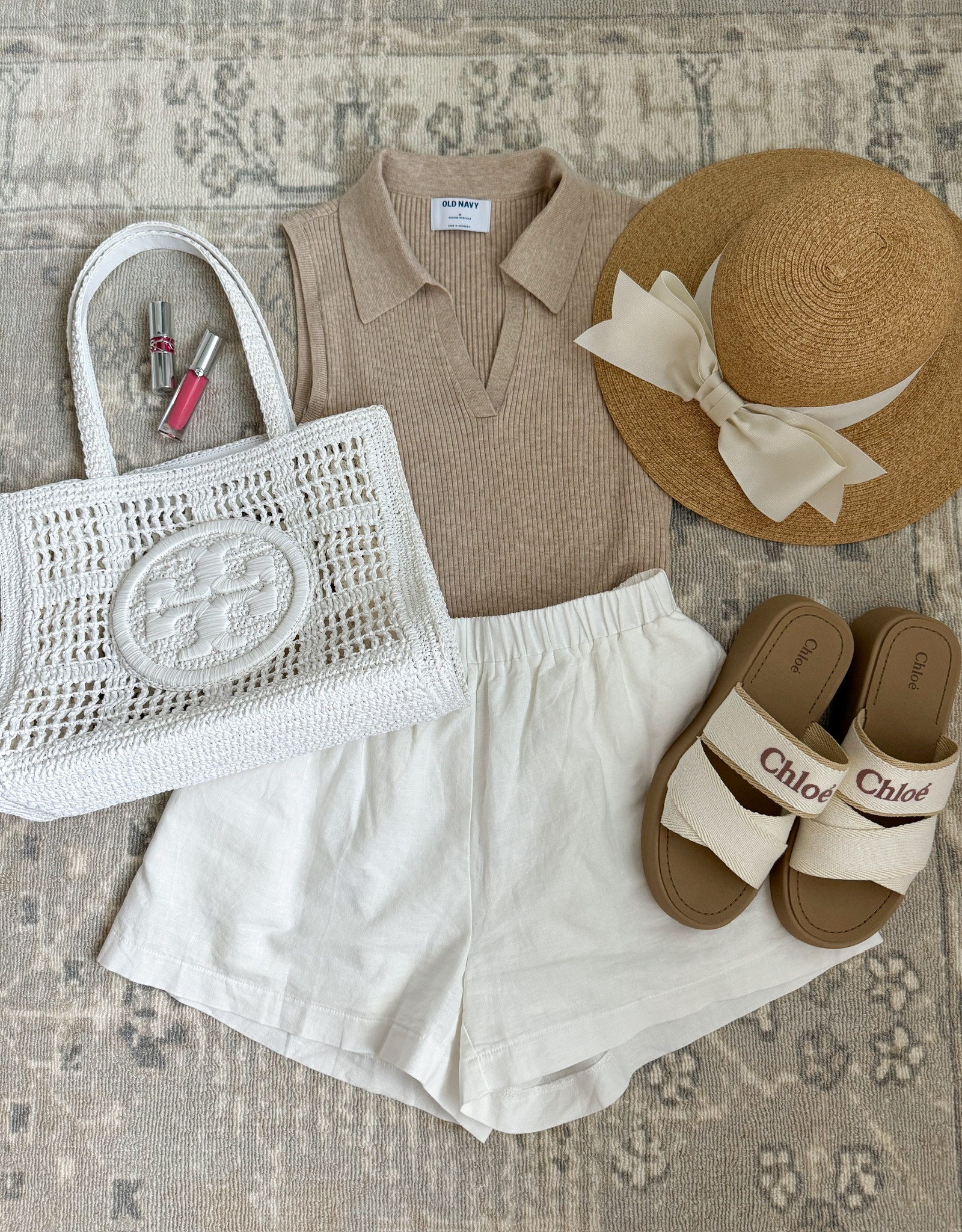 Such a pretty neutral summer outfit! Perfect for an upscale brunch and shopping! Wearing size small. Summer outfits // neutral outfits // daytime outfits // casual outfits // brunch outfits // shopping outfits // beach outfits // vacation outfits // old navy finds // Nordstrom finds 

#LTKTravel #LTKSeasonal #LTKStyleTip