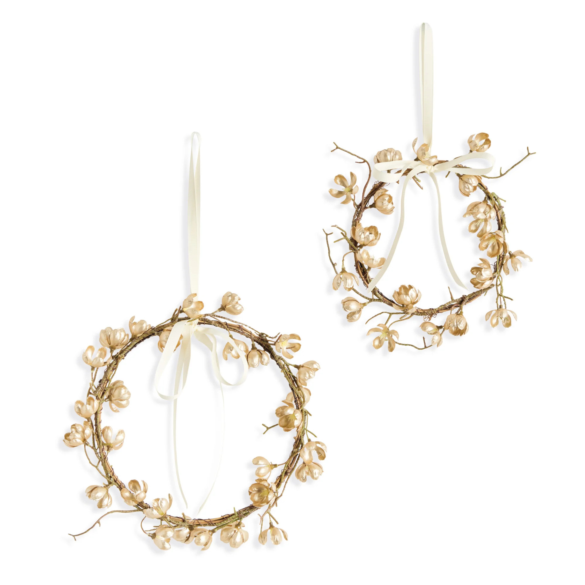 Primrue Barreto GILDED CHERRY BLOSSOM WREATHS Set of 2 | Wayfair | Wayfair North America