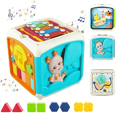 Tikooere Activity Cube Toy for Baby,7 in 1 Multi-Function Play Cube with Music Keyboard,Drum and ... | Amazon (US)