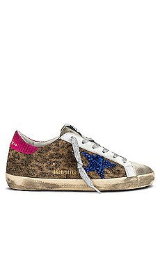 Golden Goose Superstar Sneaker in Beige Brown Leopard, Blue, & Fuchsia from Revolve.com | Revolve Clothing (Global)