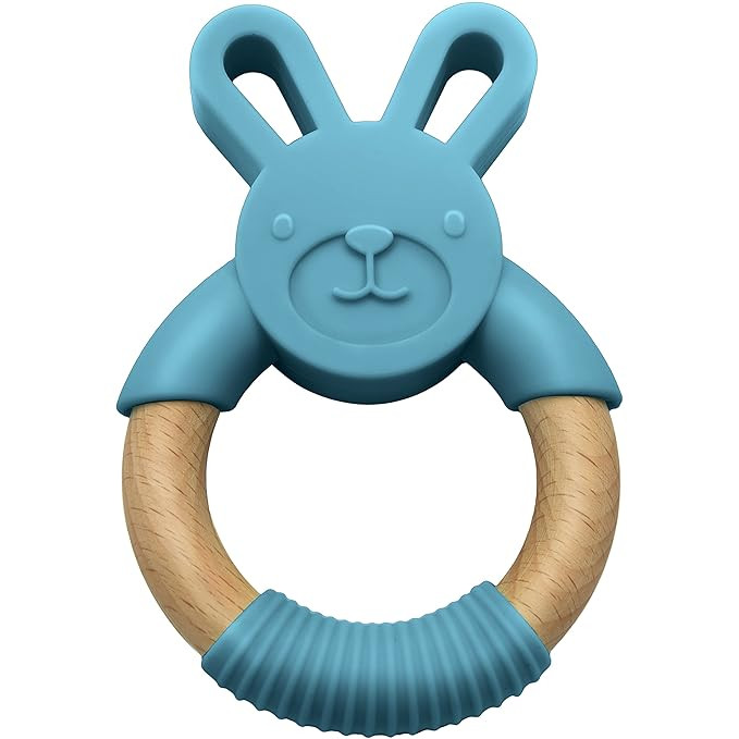 LittleFoot Nation Organic & Natural Bunny Rabbit Baby Teether Ring, 100% BPA Free Pure Food Grade... | Amazon (US)