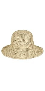 Floppy Straw Sun Hat Foldable Packable Wide Brim Summer Beach Hat Crochet Bucket Hat for Women | Amazon (US)