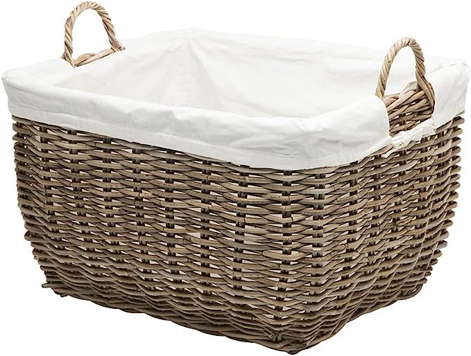 Kouboo 1060108 Rattan Kobo Rectangular Laundry Basket, Gray-Brown | Amazon (US)