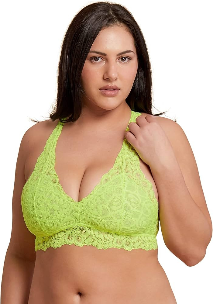 Mia Lace Bralette for Women, Unpadded and Unlined Wireless Bra, Perfect Racerback Everyday Linger... | Amazon (US)