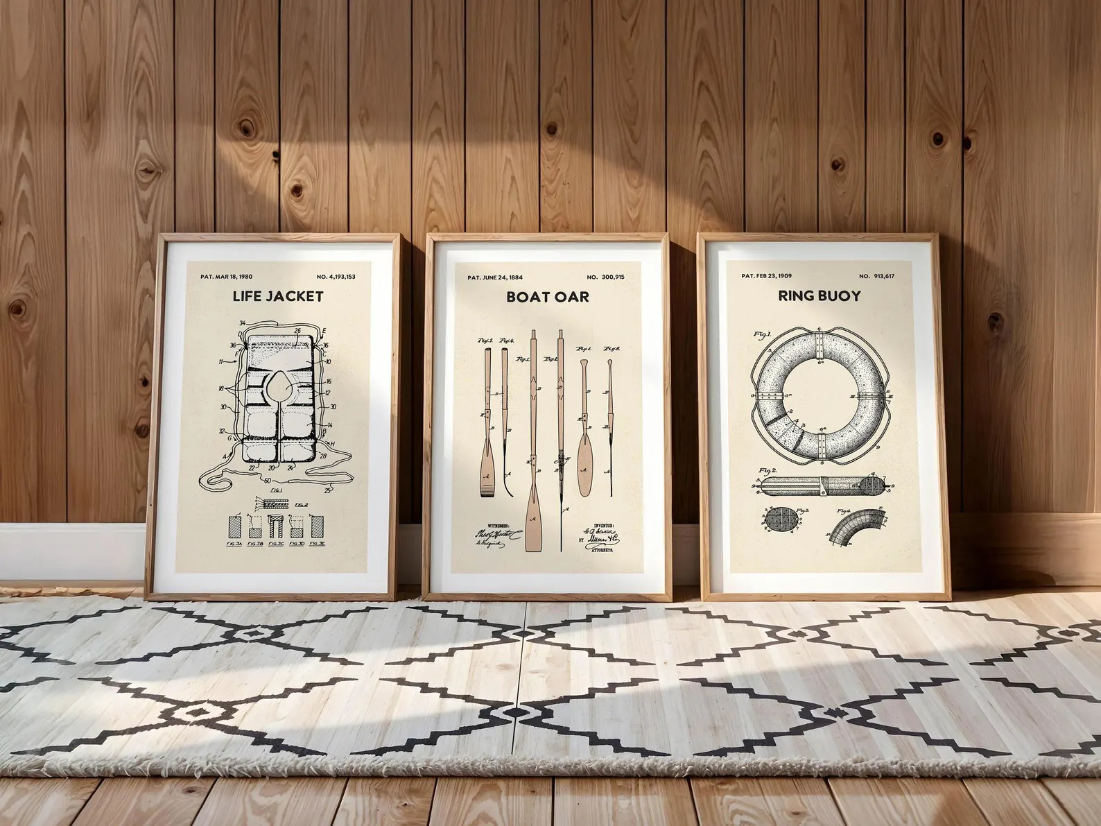 Retro Lake House Prints Outdoors Art Boat Patten Posters Set of 3 Outdoorsy Wall Prints Office De... | Etsy (Global)