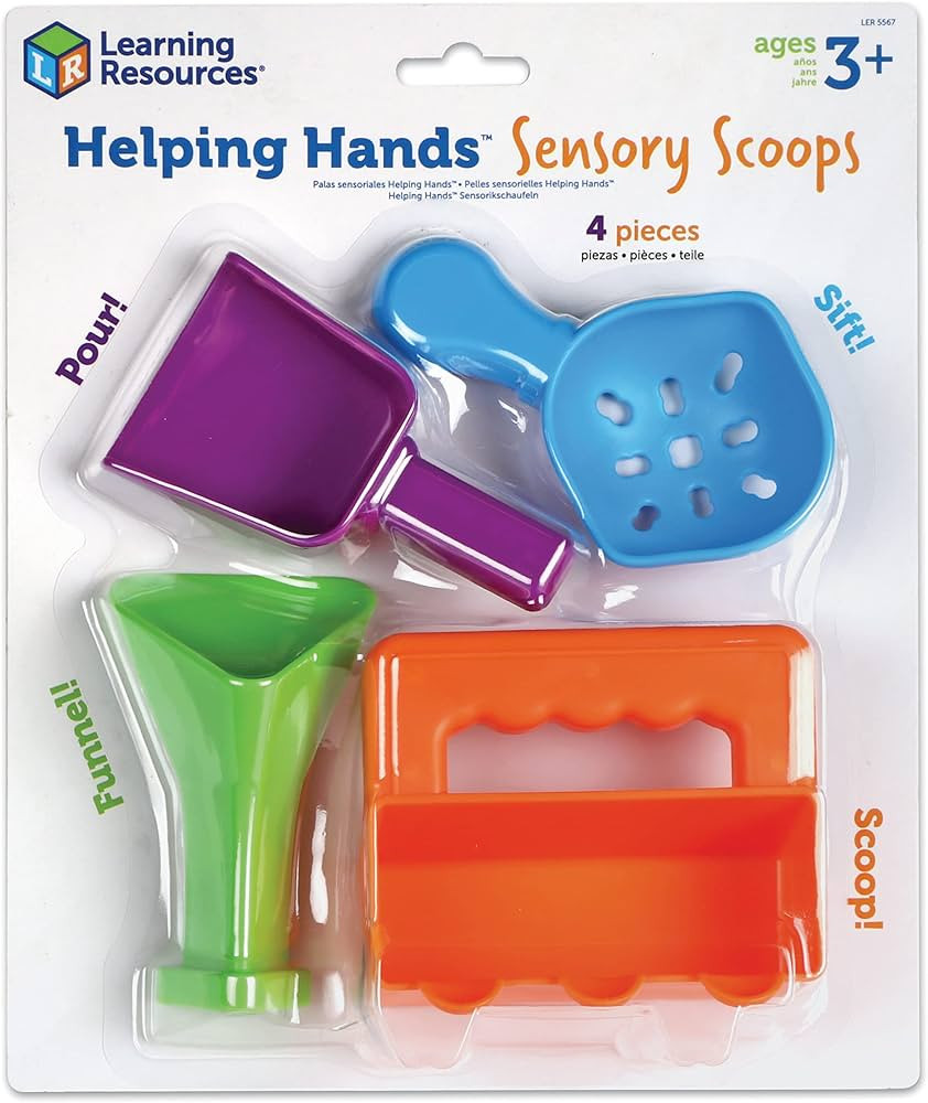 Learning Resources Helping Hands Sensory Scoops - Fidget Sand Toys, Water Bin Play, Tool Set, Fin... | Amazon (US)