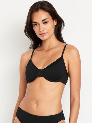 Textured Underwire Balconette Swim Top | Old Navy (US)